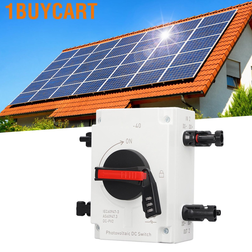1buycart DC1000V 32A 4P PV DC Isolation Switch 2 in Out IP66 Waterproof Solar Sink Load Switching Transfer