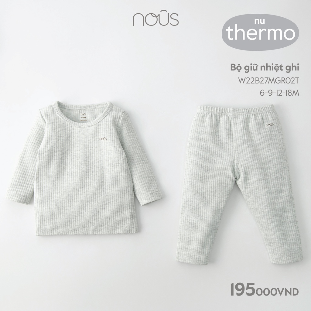 [Nhiều mã] Bộ Quần Áo Nous Dài Tay - Giữ nhiệt (Size Từ 6-24M)