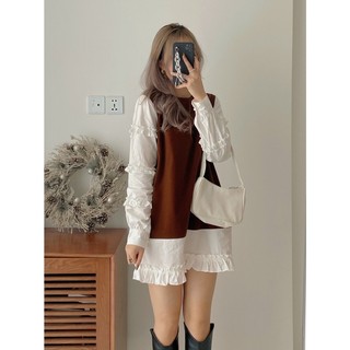 váy bbd tay phối sơ mi
