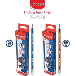 Maped - bút chì đen không gỗ maped có gôm 2b/hb - 1 cây