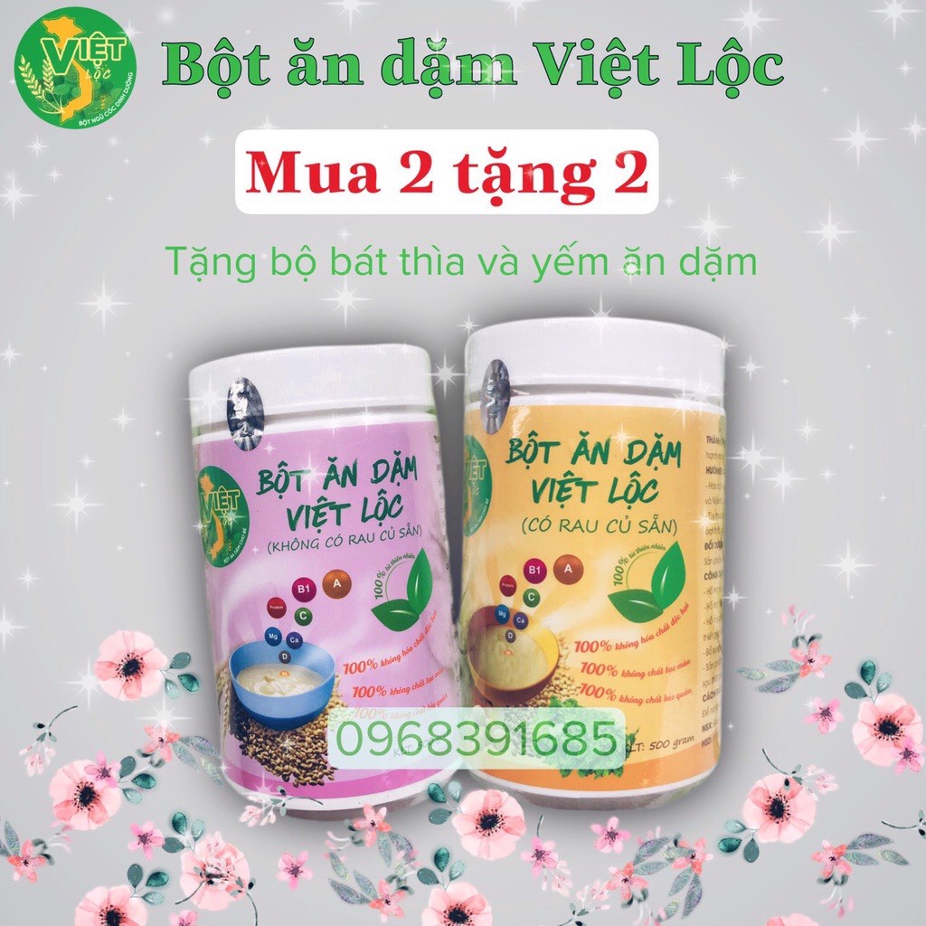 Bột Ăn Dặm Việt Lộc Từ 4m Thơm Ngậy Nhiều Loại Hạt Ngũ Cốc Cho Bé Biếng Ăn