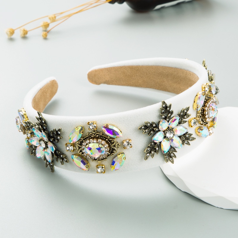 Băng Đô Cài Tóc Đính Pha Lê Lấp Lánh Phong Cách Baroque Thời Trang Cao Cấp