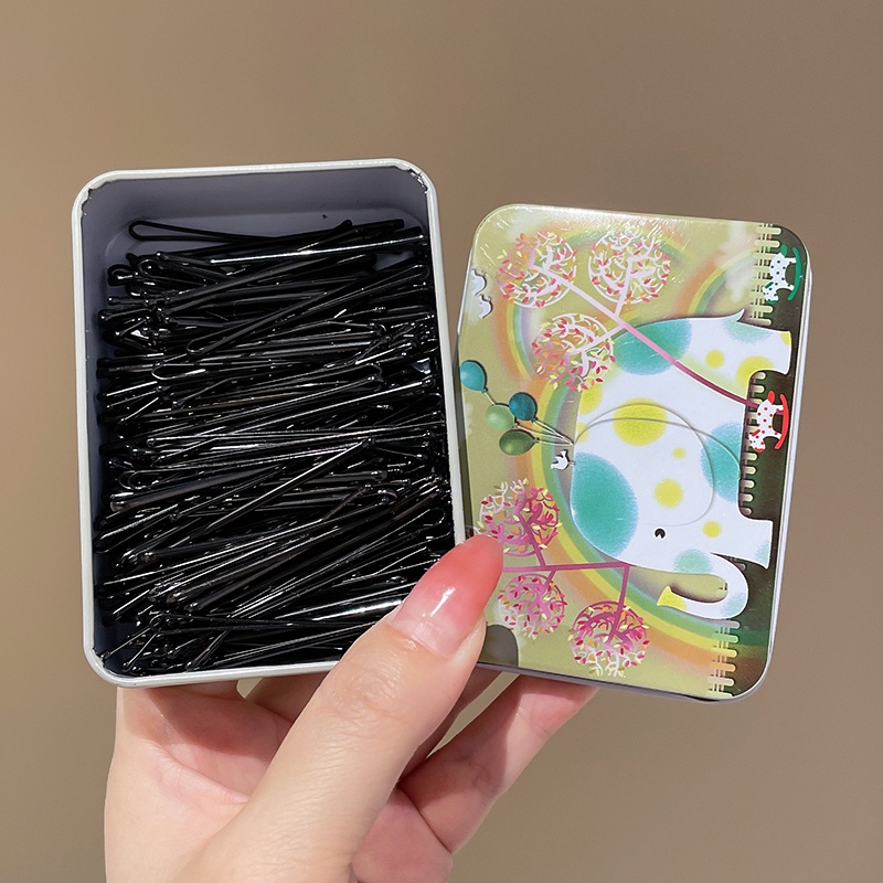 Kẹp Tóc Một Bên Màu Đen Thiết Kế Đơn Giản Cho Nữ