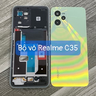 Bộ vỏ Realme C35 ,kèm khay sim,phím âm lượng, kính camera