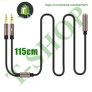 Jack chuyển đổi tai nghe 3.5 sang Audio & Mic 115cm