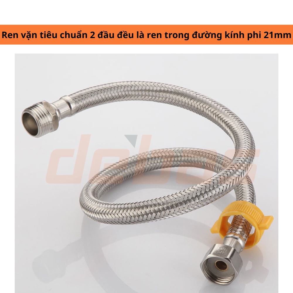 Dây Cấp Nước INOX304 Chuẩn Xịn, Ốc Đồng Mạ Xi Siêu Bền Cho Vòi Lavabo 1 Lỗ Vòi Chậu 2 Chân DEBAS