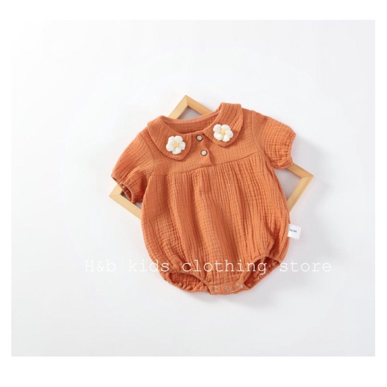 Body đính hoa xinh xắn cho bé gái chất vải xô muslin cực kỳ mềm mại thoáng mát