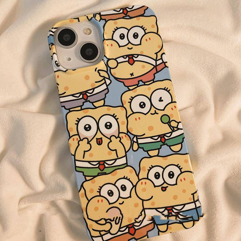 Ốp Điện Thoại Cứng In Hình Spongebob Cho Iphone 13 12 11 xsmax / xr 14Pro