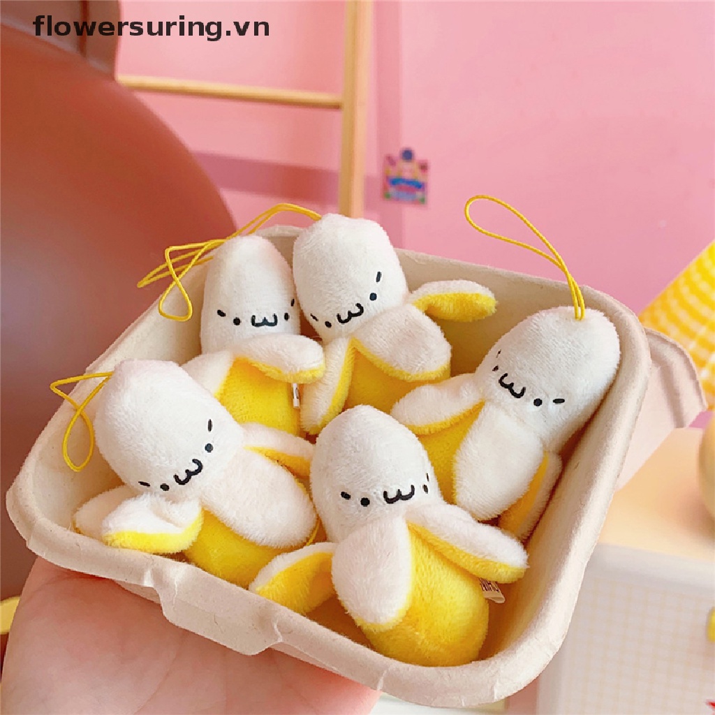 Móc Chìa Khóa Xe Hơi / Túi Xách Hình Quả Chuối Nhồi Bông Hoạt Hình Làm Quà Tặng