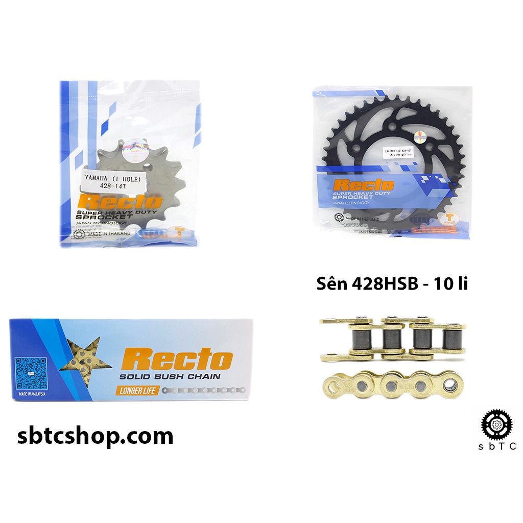 Nhông sên dĩa NSD Recto Exciter 150 10 li chính hãng Thái Lan