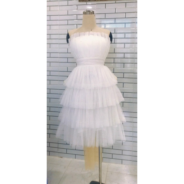 (Miễn phí ship 2023) Đầm midi cúp ngực dáng xòe,đầm lưới tầng thiết kế ôm eo xòe bồng bềnh sang chảnh,hàng chuẩn shop