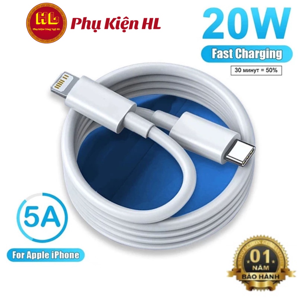Cáp sạc ip 20w, Dây sạc nhanh type c cho các dòng máy.6-14