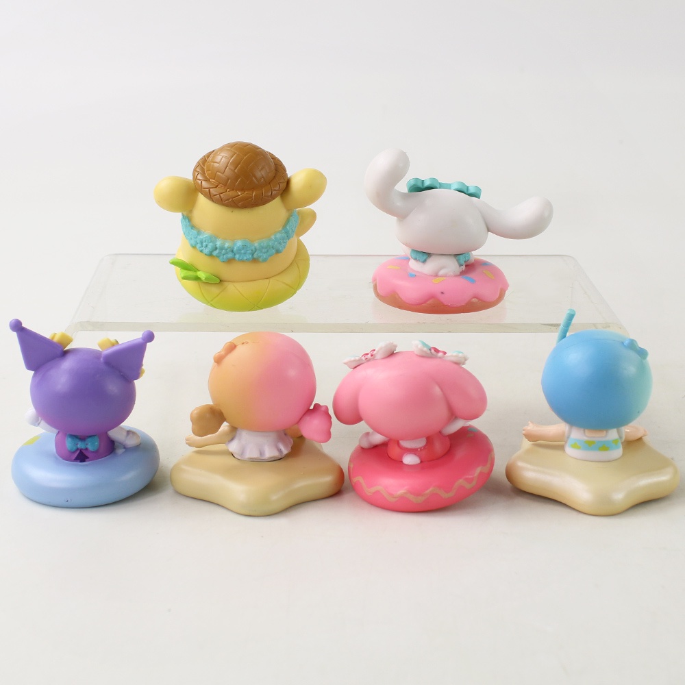 SANRIO Set 6 Mô Hình Mô Phỏng Nhân Vật Phim Hoạt Hình my melody Cinnamoroll kuromi pom purin q