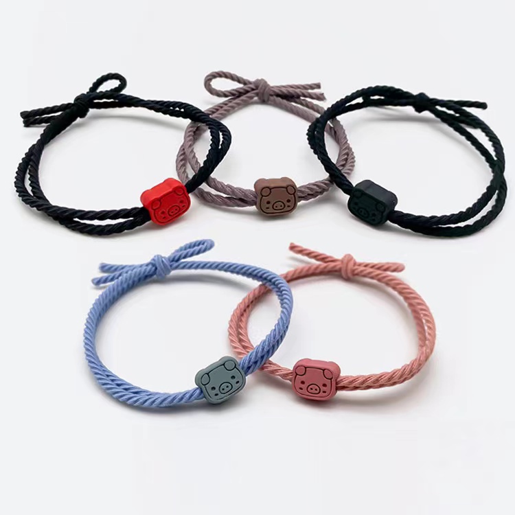 Dây Buộc Tóc Dây Cột Tóc Dễ Thương Với Mặt Dây Chuyền Lợn Phụ Kiện Thời Trang Cho Nữ AB264