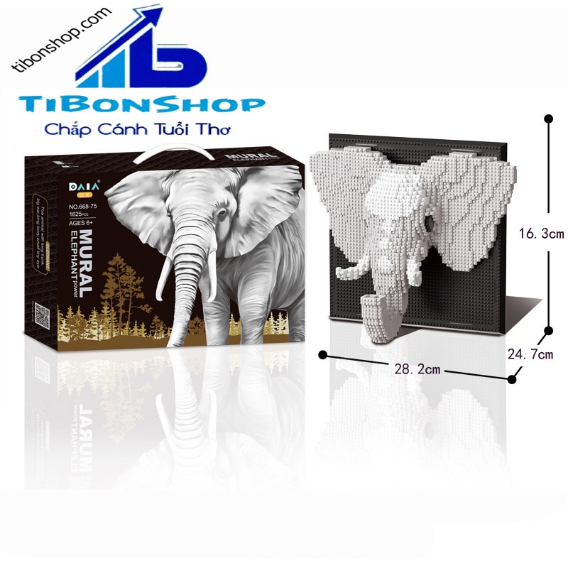 LEGO LẮP RÁP MÔ HÌNH 3D Mô Hình Hổ Voi Rồng Kỳ Lân Kim Cương Lắp Ráp Micro Gạch Hình Nghệ Thuật Đồ Chơi Trang Trí Tường