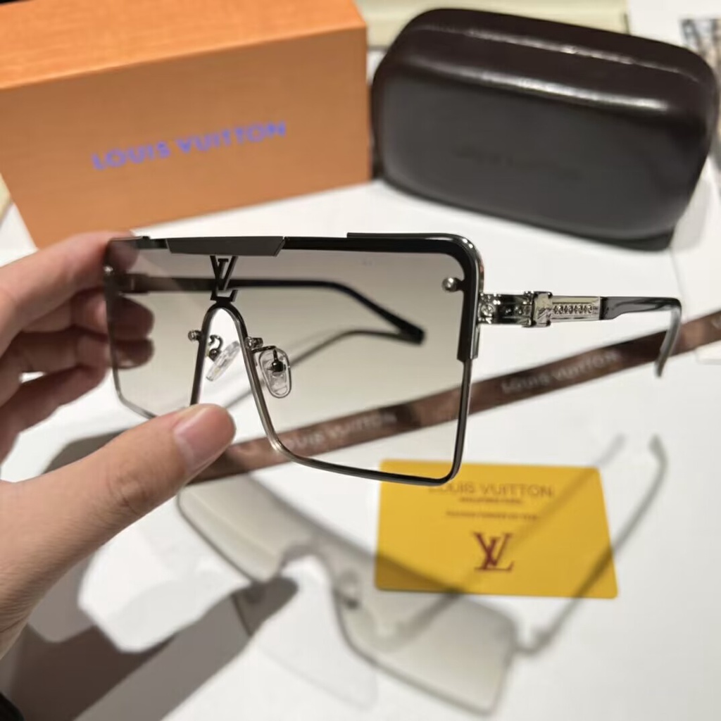 Kính Mát Gọng Vuông Chống Nước In Dấu Chân Mày Mẫu Mới 2023LV Dành Cho Nam Và Nữ