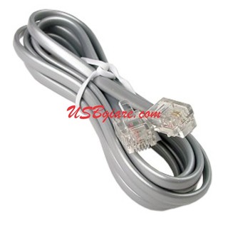 Dây cáp điện thoại bấm sẵn 2 đầu rj11 - 1.5m