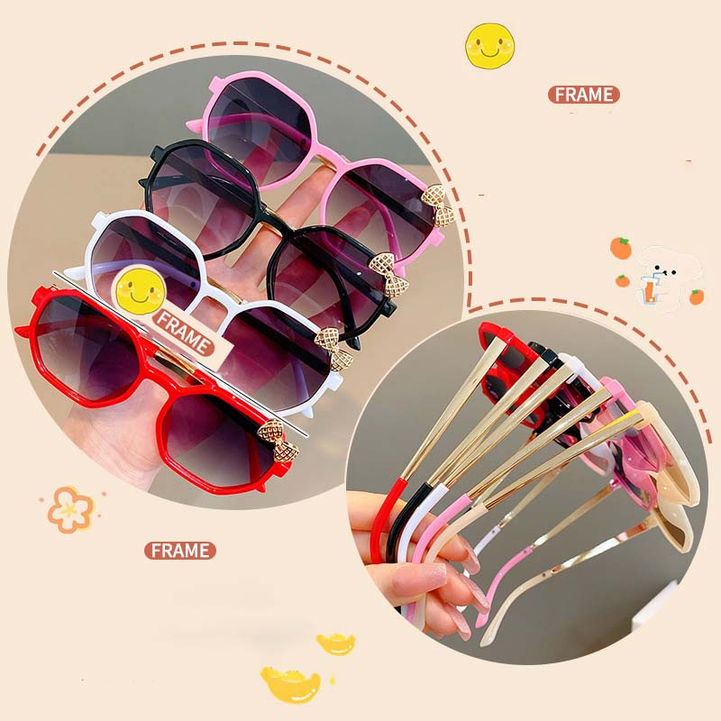 Kính râm trẻ em chống nắng chống bụi cho bé thiết kế thêm chi tiết nơ xinh xắn dễ thương