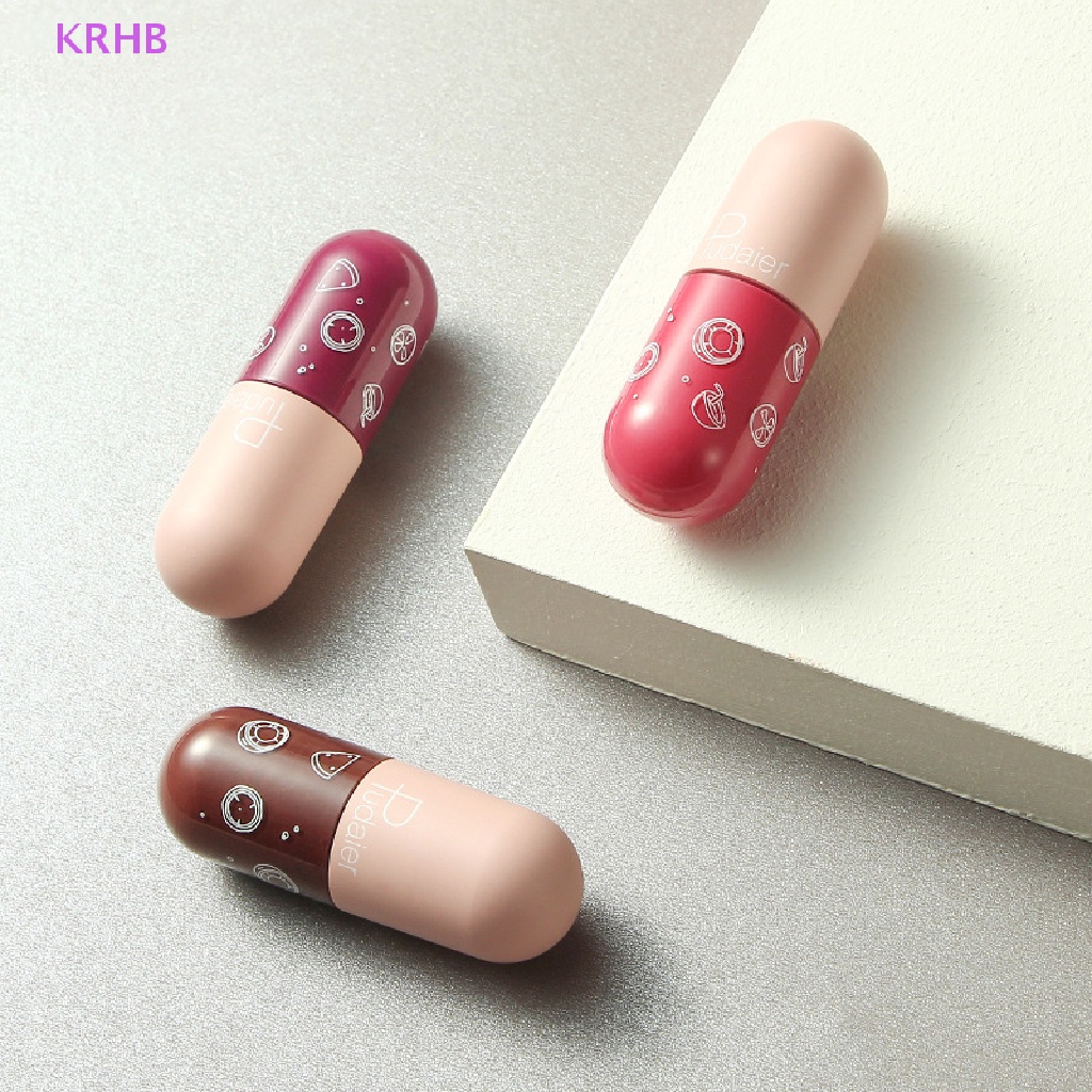 1 Son Kem KRHB Màu Nhung Lì Không Dính Cốc Thiết Kế Hình Viên Con Nhộng Độc Đáo