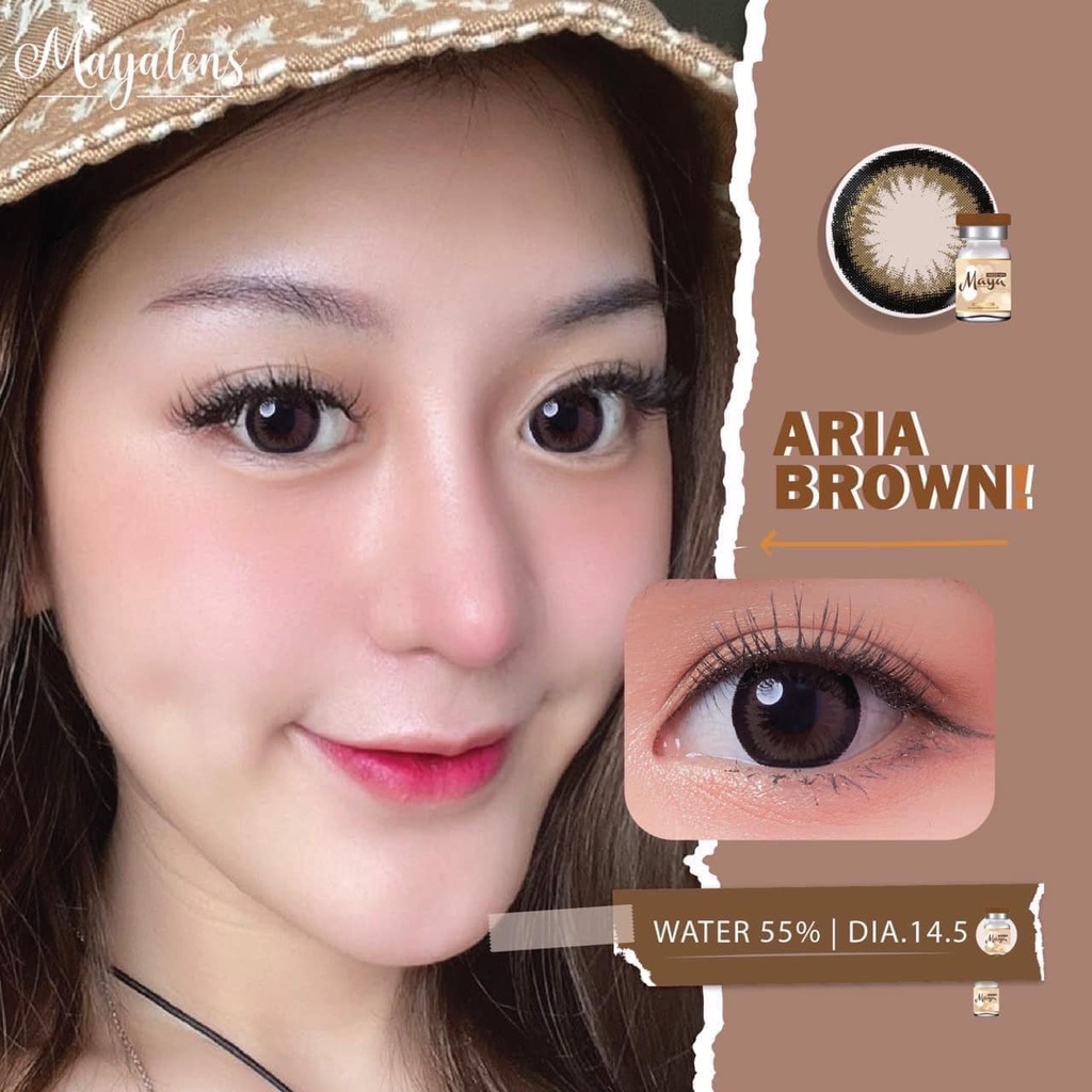 Lens mắt kính áp tròng Hàn Quốc L05 ARIA BROWN giãn vừa ( mẫu video hướng dẫn đeo lens ko phải là sản phẩm bán).