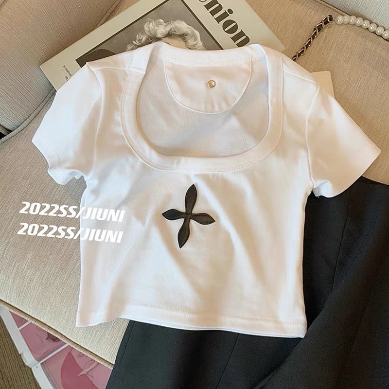 Áo Croptop Ngắn Tay Ôm Dáng Gợi Cảm Dành Cho Nữ