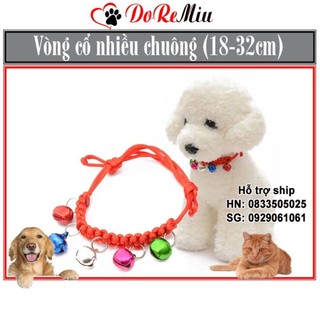 STHA- Vòng cổ chó mèo Vòng cổ tết nhiều chuông dây đeo cổ lục lạc chó mèo dưới 7kg