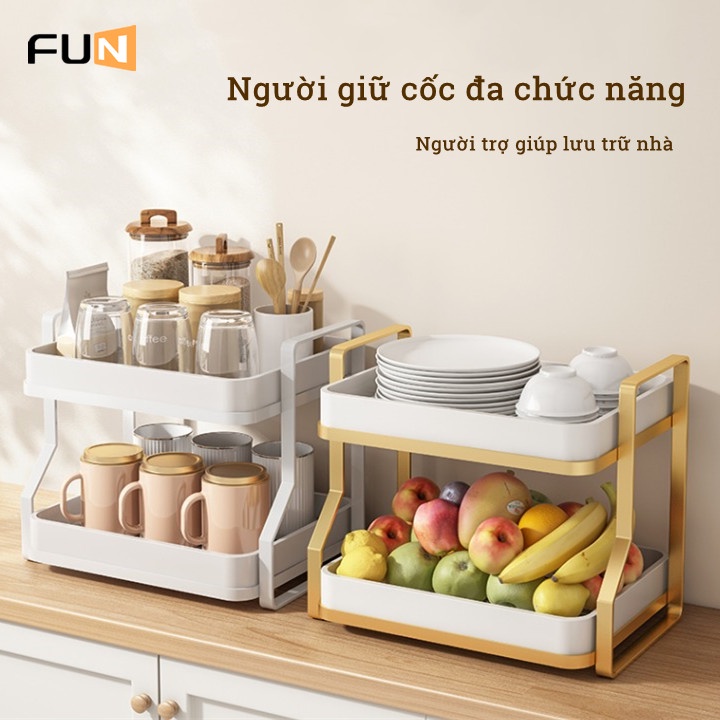 cốc đựng cốc giá đỡ cốc lưu trữ cốc Nhẹ sang trọng Giá đựng cốc hai lớp Khay đựng trà Nơi cất giữ cà phê Cốc thủy tinh Thoát nước để bàn