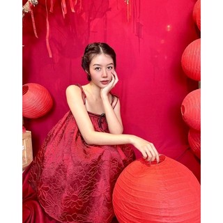 đầm babydoll suông gấm