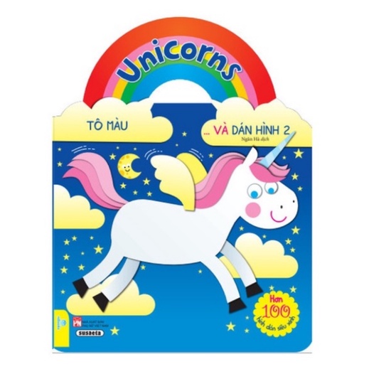 Sách - Unicorns Tô Màu Và Dán Hình 02 Hơn 100 hình dán siêu xinh