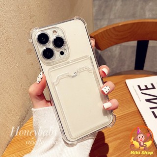 Ốp điện thoại trong suốt đựng thẻ siêu mỏng cho iPhone 11 15 14 Pro Max 12 13Promax X Xs 14plus 8 7 Plus SE Ốp lưng TPU mềm chống bẩn