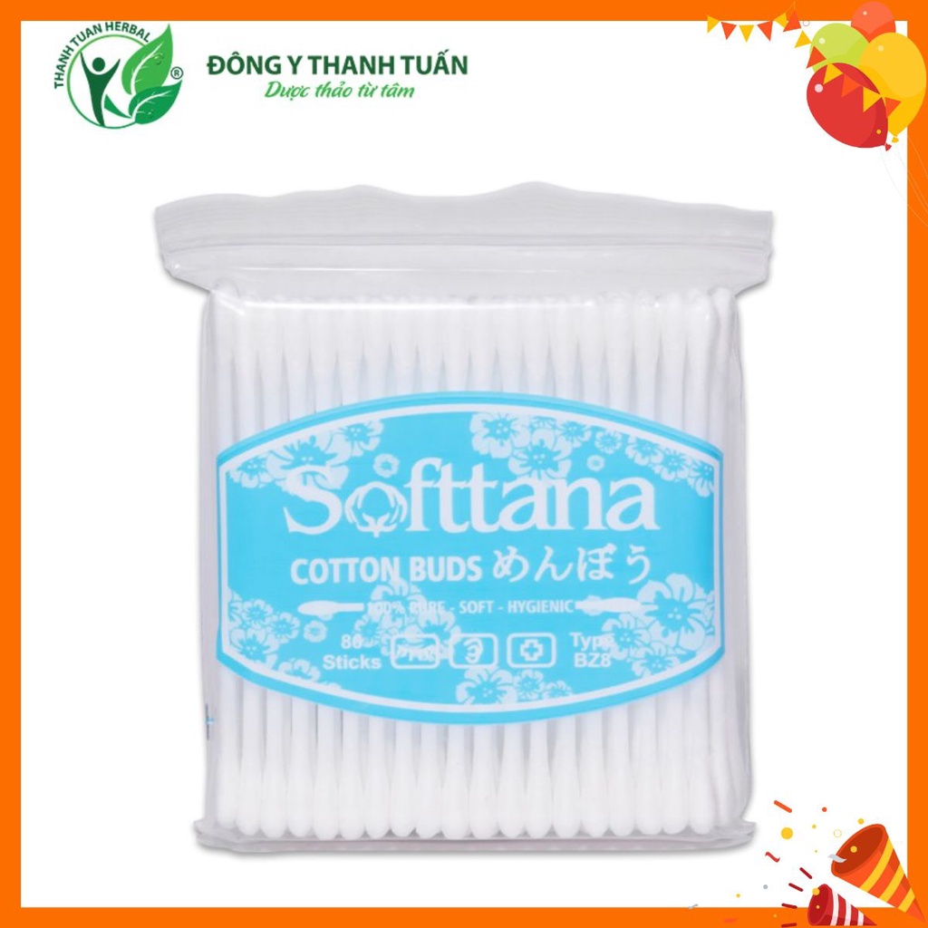 Bông Tăm Softtana - Bông Vệ Sinh Tai Mũi Thiết Kế Riêng Cho Trẻ Em/ Người Lớn