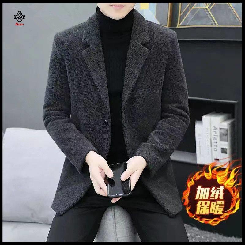 H ng t n kho a 'o ma' o ma ng to nam Áo Khoác Len Lót Lông Cừu Dày Giữ Ấm Mùa Thu Và Mùa Đông Phiên Bản Mới Hàn Quốc