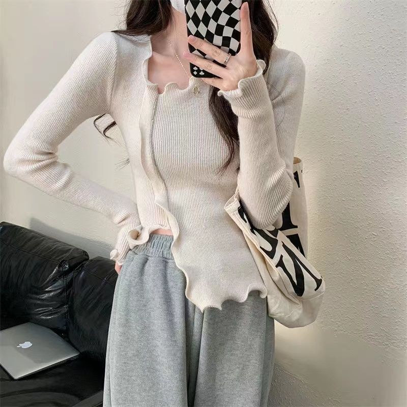 Áo Sweater Tay Dài Dáng Ôm Phong Cách Phương Tây Thời Trang Mùa Xuân 2023 Mới