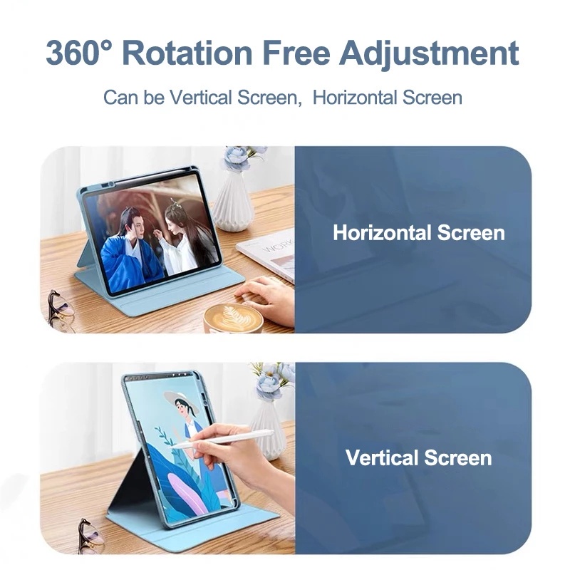 360°Ốp Máy Tính Bảng Da Acrylic Cứng Trong Suốt Có Đế Xoay Cho Xiaomi Pad 5 Pro 12.4 inch Xiaomi MiPad 5 5 Pro 11 "