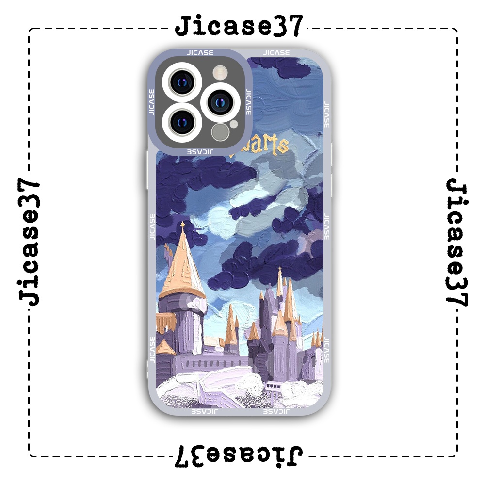 Ốp lưng iphone cạnh vuông Jicase lâu đài tím 6plus/6s/6splus/7/7plus/8/8plus/x/xs/11/12/pro/max/plus/promax