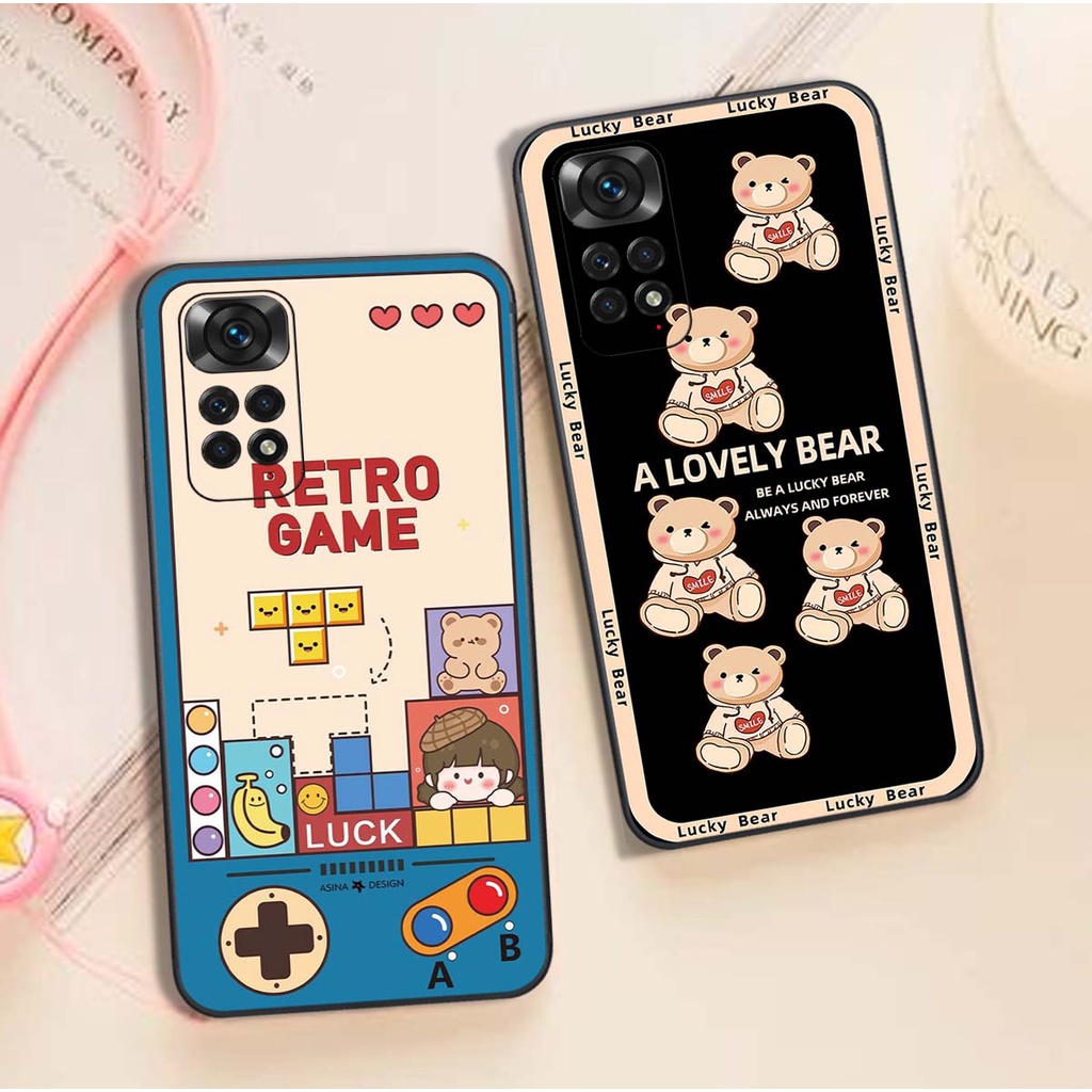 Ốp Xiaomi Redmi Note 11 4G / 5G / Note 11S / Note 11 Pro 5G in hình gấu bear, hoạt hình cute, đáng yêu