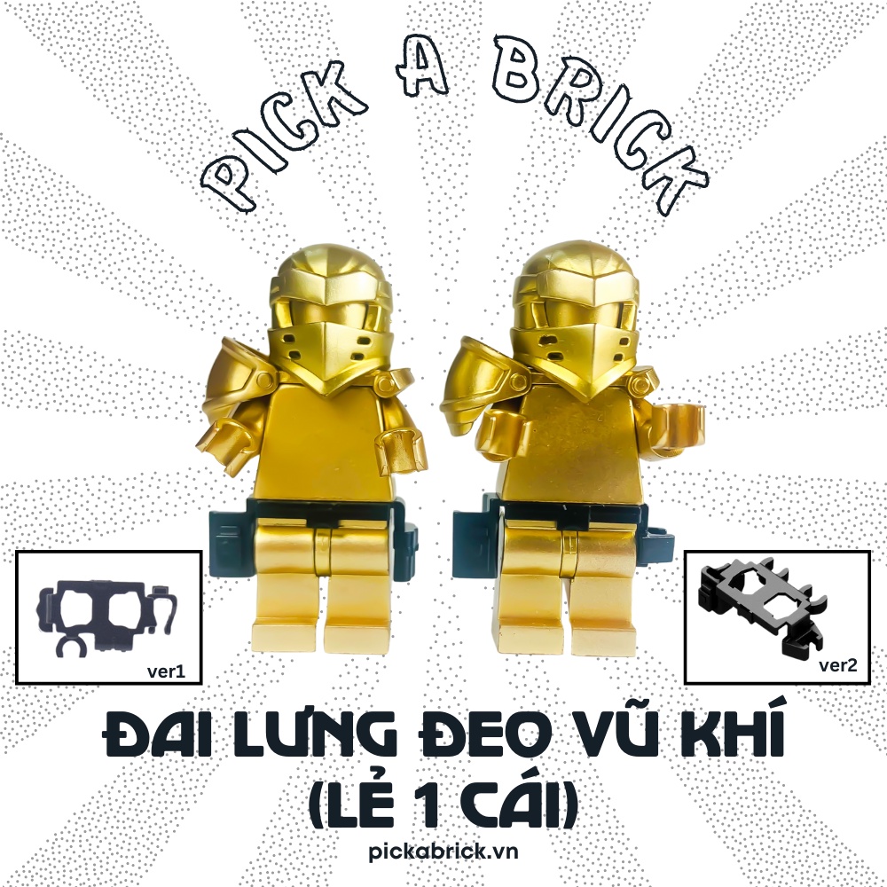Phụ kiện Đai hông đeo Vũ Khí Đai lưng cho lính Minifigures S01 - Đồ chơi lắp ráp mô hình thắt lưng quân sự MOC Army