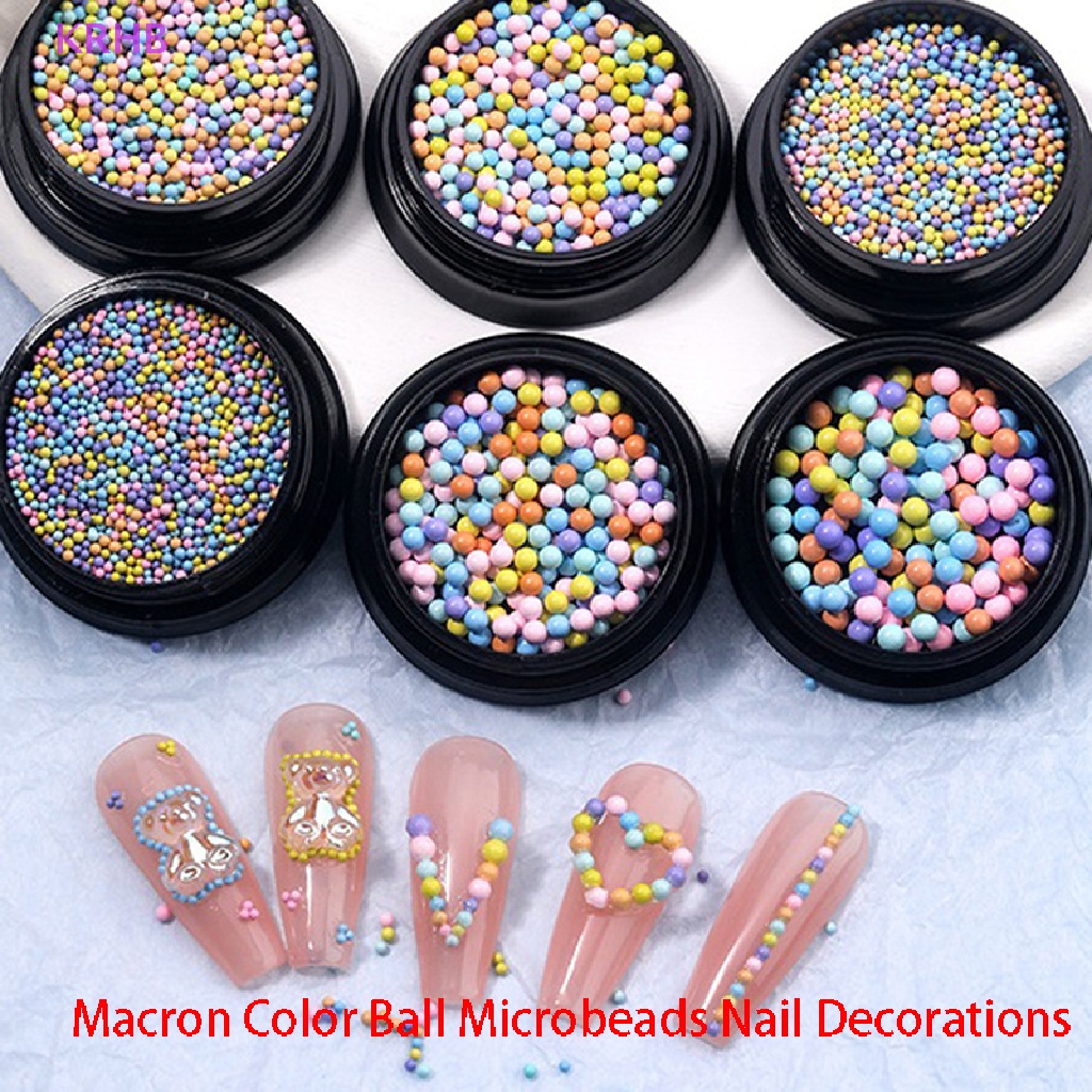 Hạt Nhỏ 6 Màu Macaron Trang Trí Móng Tay 1-3mm Mới
