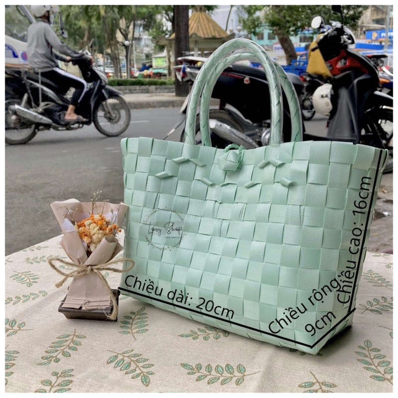 Túi xách đan tay -  Size 6 bé  - Làn nhựa