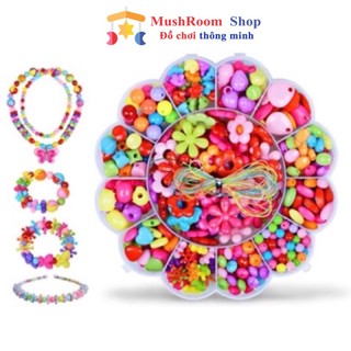 Hộp Đồ Chơi Xâu Vòng Hạt Cườm MUSHROOM Dễ Thương Cho Bé Yêu Thoả Sức Sáng Tạo