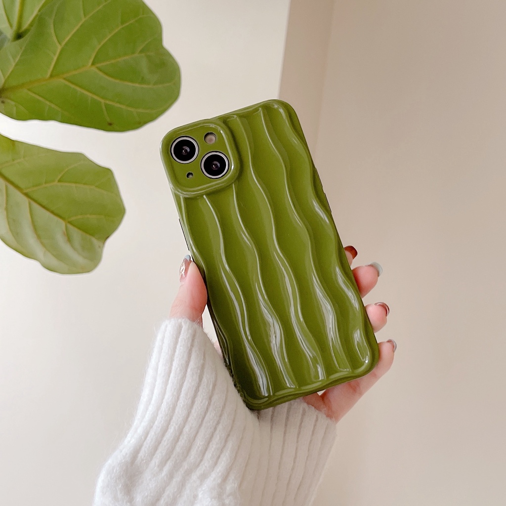 Ốp Điện Thoại Màu Xám 3D Thời Trang Chống Sốc Cho iPhone 14 / 13 / 12 / 11