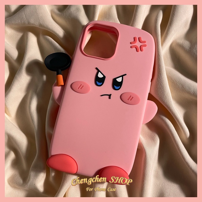 Ốp Điện Thoại Silicon Hình Angry Kirby Cho iPhone14ProMax iP13Pro XS iPhone11 12Promax 13Promax 11 12 13