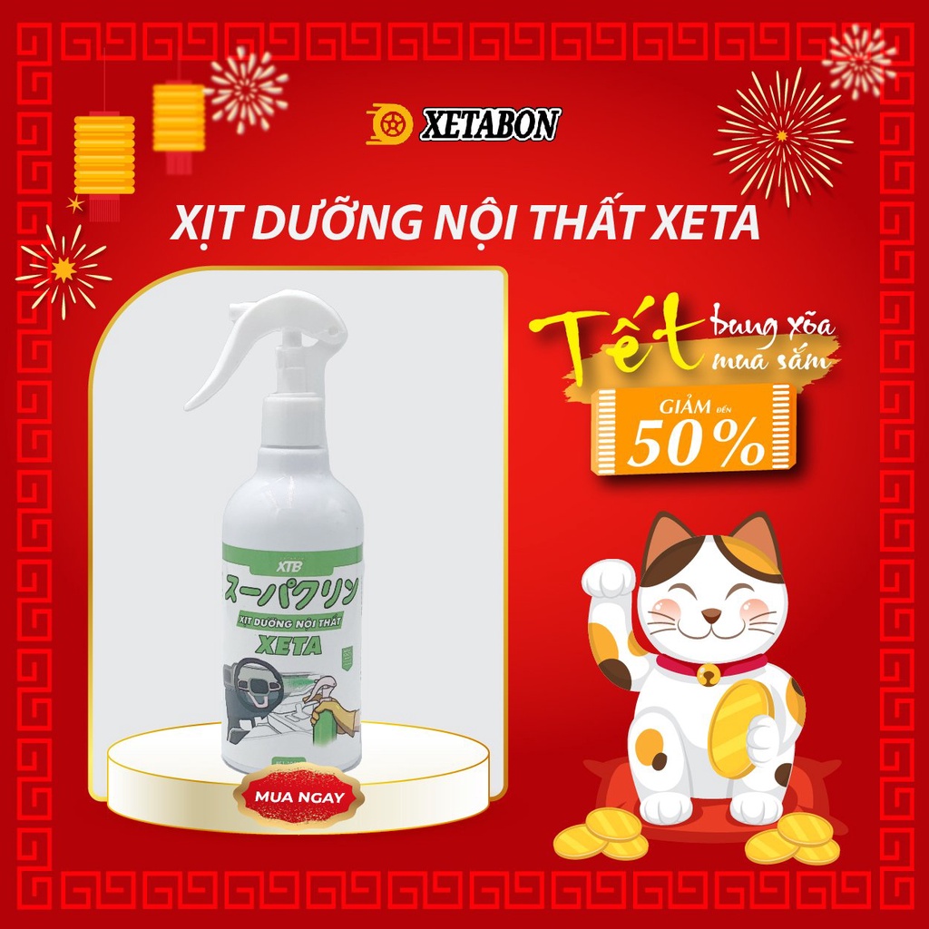 Chai xịt bóng, dưỡng ghế da, nội thất xe ô tô XETA, dung dịch dưỡng bóng nội thất hương thơm tự nhiên an toàn, dễ chịu