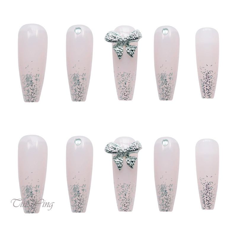 GETNOIVAS Bộ 24 Móng Tay Giả Đính Đá Trang Trí Cho Nữ