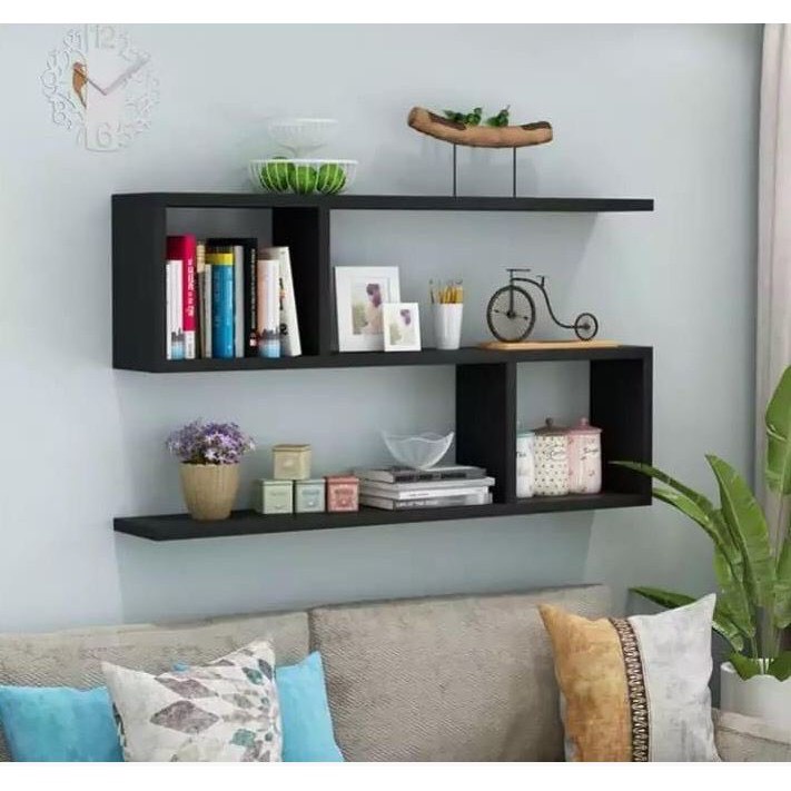 Kệ Sách Gỗ Treo Tường 2 Ngăn Rộng 80cm - Gỗ MDF Chống Ẩm Hàng Loại 1