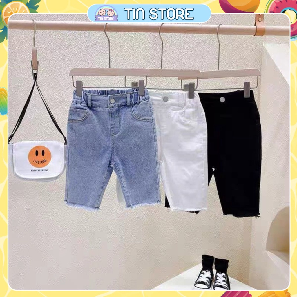 Quần Jeans Quần Lửng Lemon Chất Vải Mềm Mại Co Giãn 4 Chiều Cho Bé Từ 5Kg Đến 32Kg Thời Trang Trẻ Em Tin Store