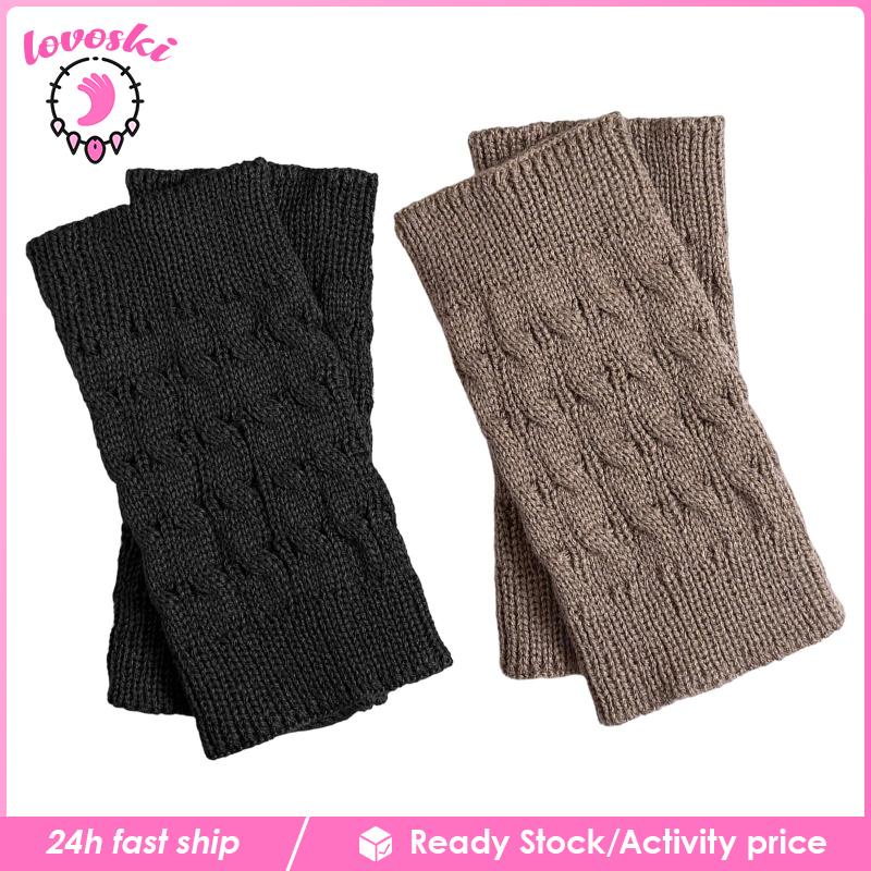 [Lovoski] Set 2 Đôi Vớ Ống Len Giữ Ấm Chân Thời Trang Mùa Đông Cho Nữ