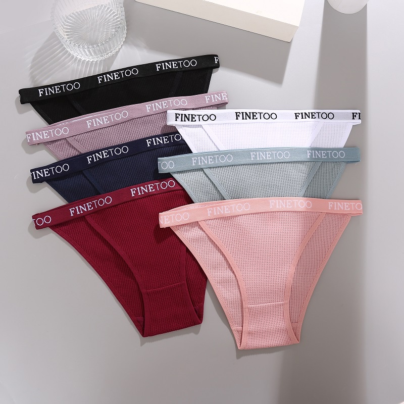 Set 3 quần lót cotton FINETOO in chữ thoải mái thời trang cho nữ