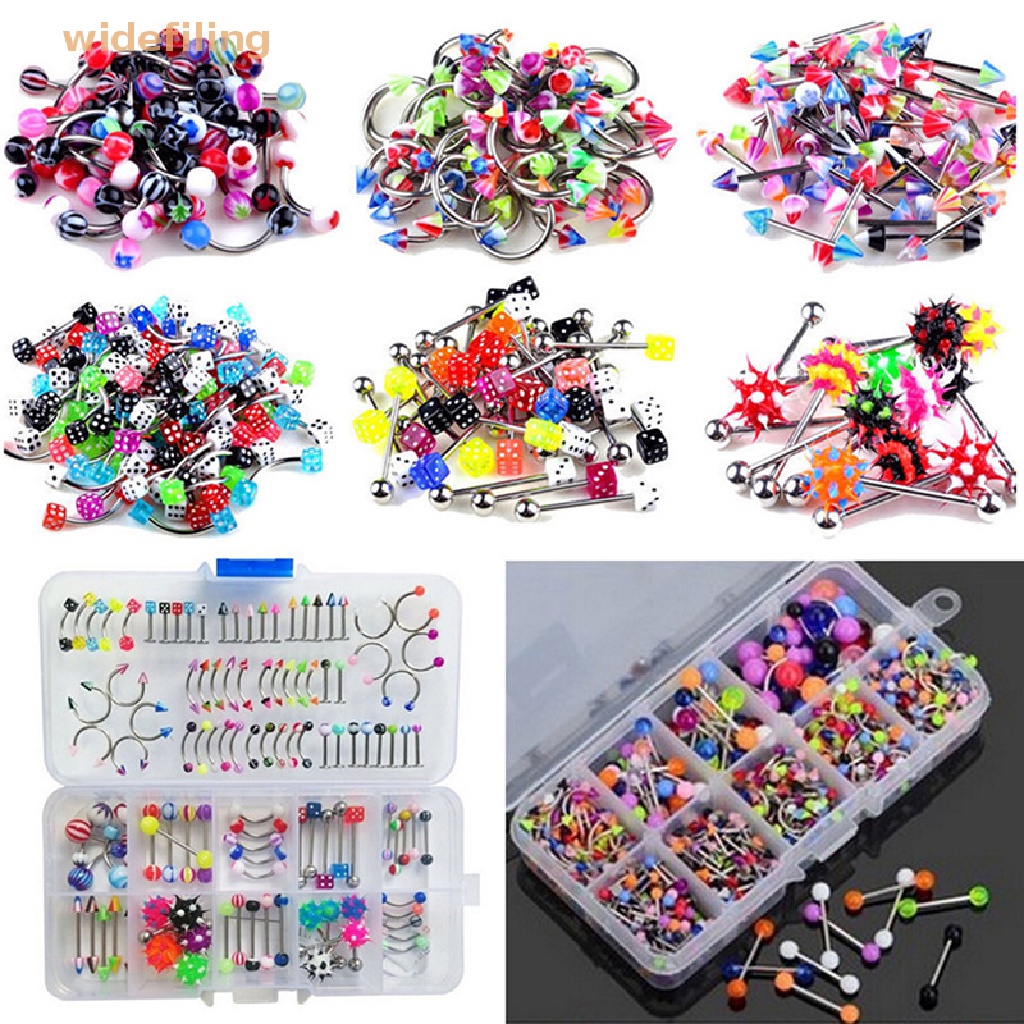 Bộ 60 Khuyên Lưỡi Nhiều Màu Sắc