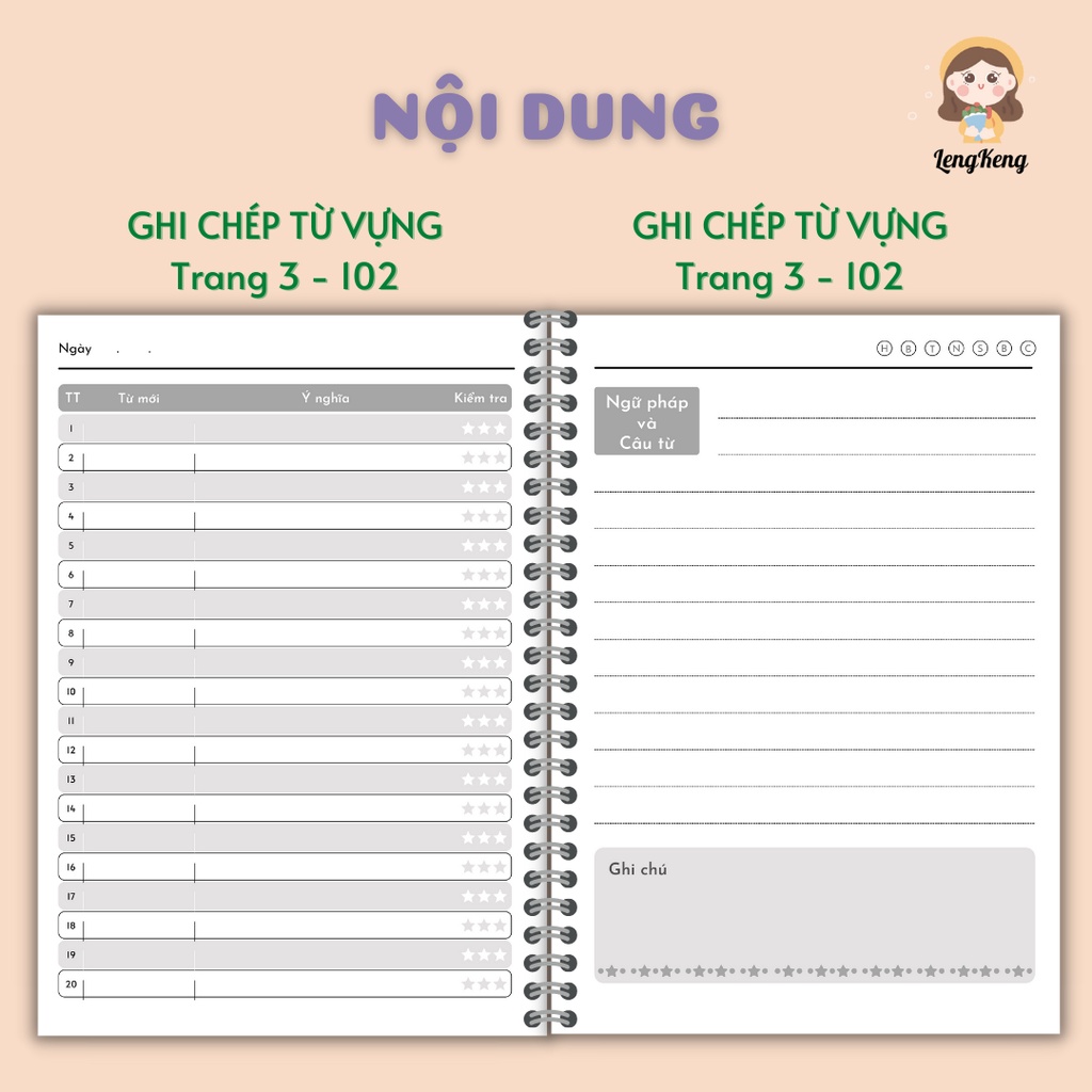 Mua Sổ tay lò xo Ghi chép học 2000 từ vựng - Giấy dày 120gsm - Học từ ...